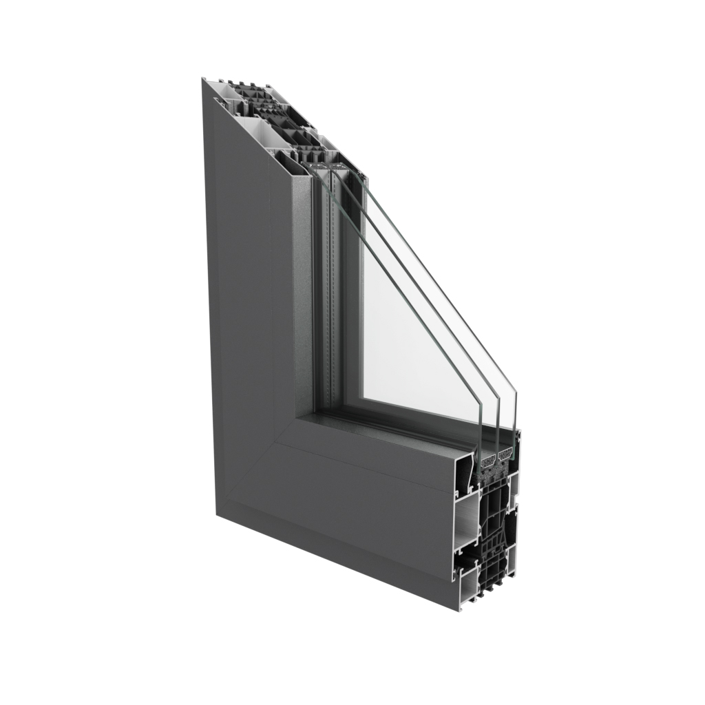 Sección de esquina del perfil de aluminio ML 8 Hi+ A8