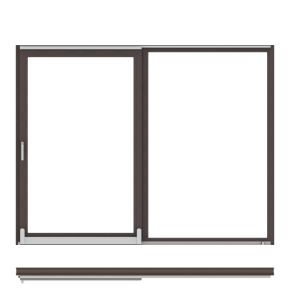 Sistema corredera de PVC WH DUO PORT PAS sobre fondo blanco