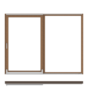 Sistema corredera de PVC WH DUO PORT 160 S sobre fondo blanco