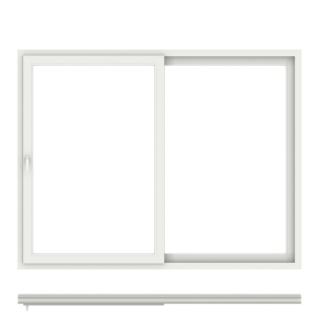 Sistema corredera de PVC ECOSOL 70 sobre fondo blanco